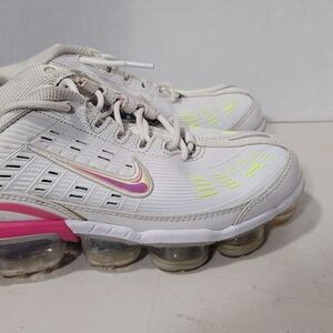 Nike Women’s White Sneakers with Pink & Neon Yellow Accents